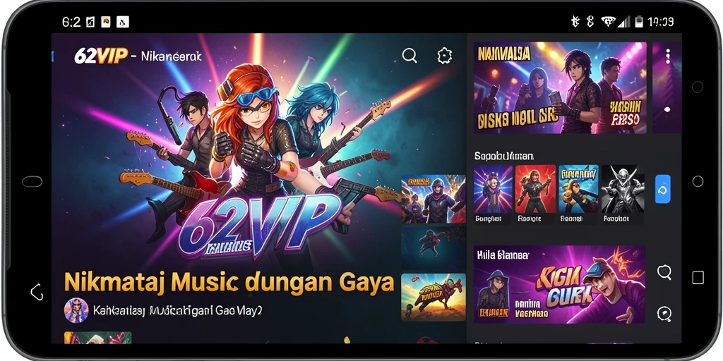 Screenshot gameplay menunjukkan pengalaman mendengarkan musik yang mengasyikkan.