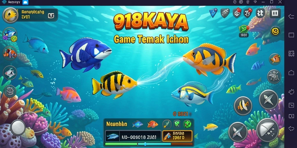 Screenshot gameplay 918KAYA yang menampilkan aksi tembak ikan seru.