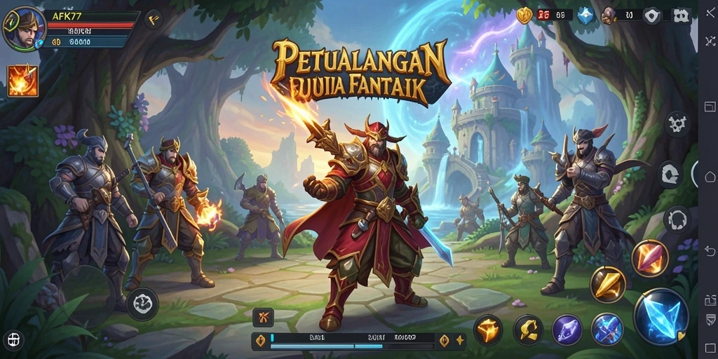 Screenshot gameplay AFK77 yang menunjukkan aksi seru dalam petualangan.