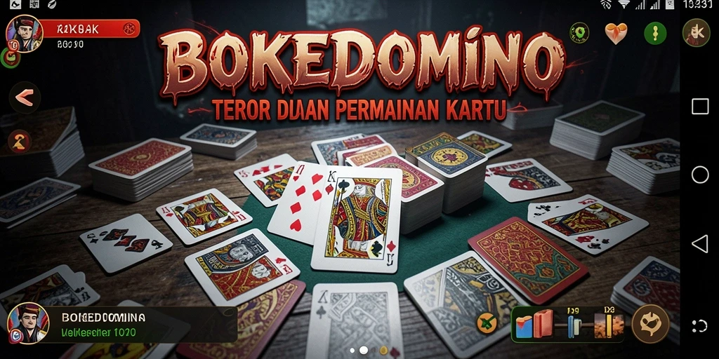 Gameplay <strong>BOKEDOMINO</strong> yang menegangkan dan mencekam, cocok untuk penggemar horror.