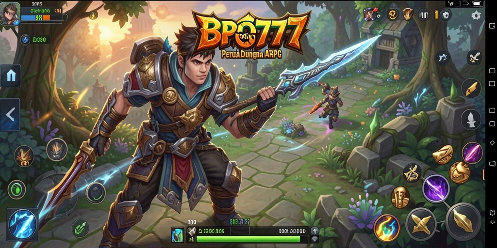 Tampilan seru dari pertarungan epik BPO777 dalam dunia ARPG.