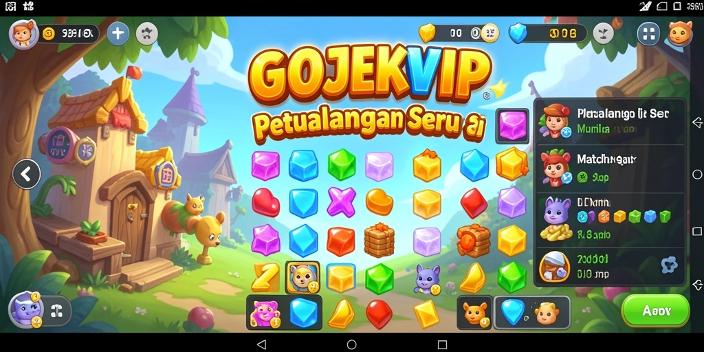 Screenshot dari gameplay seru di GOJEKVIP yang penuh warna.