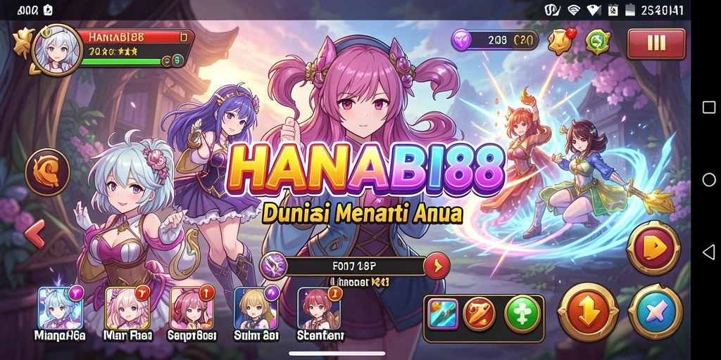 Screenshot gameplay HANABI88 menampilkan petualangan seru karakter Anime.