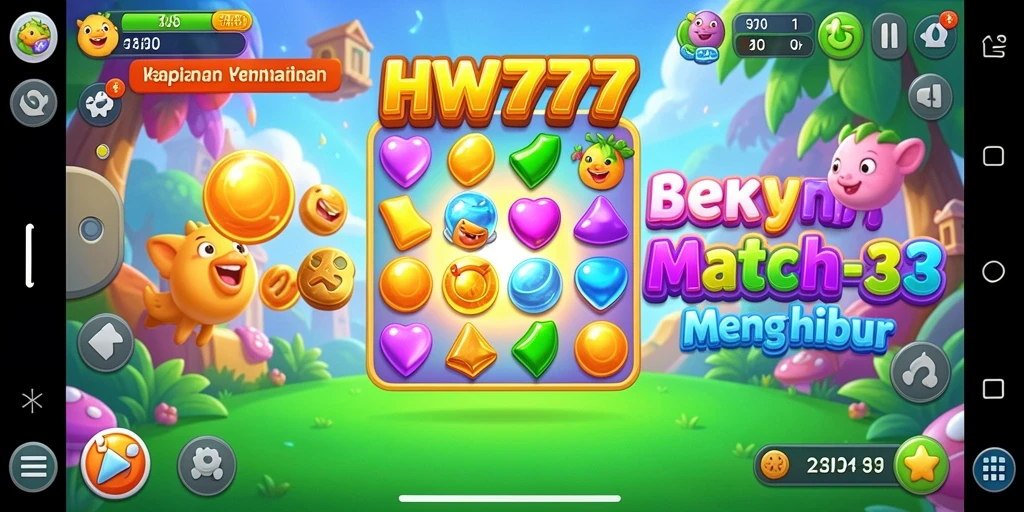 Gameplay menarik dari HW777 dengan tantangan Match-3 seru.