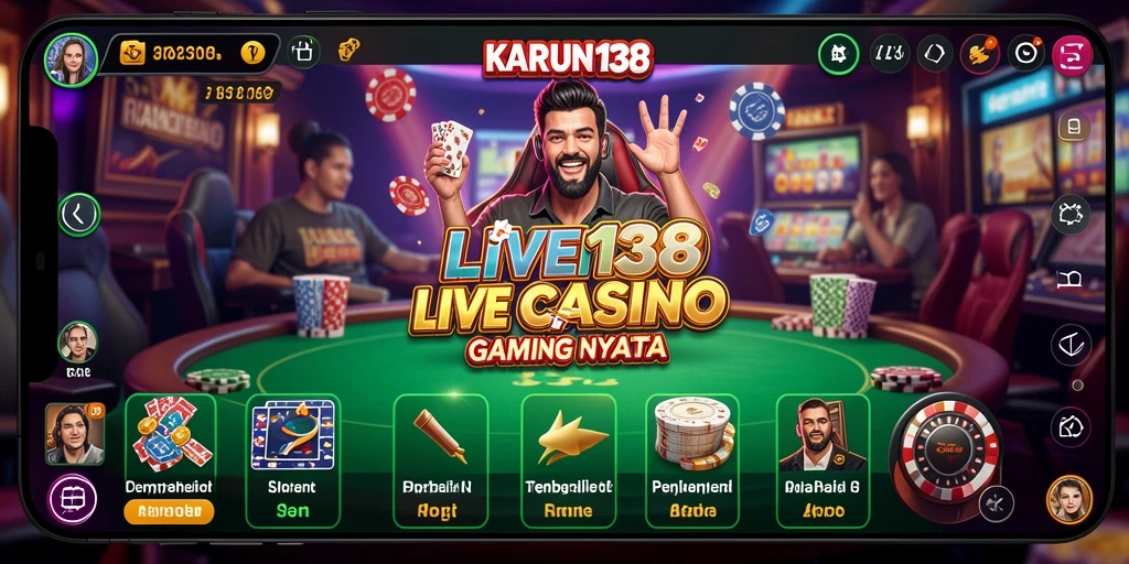 Tampilan gameplay KARUN138 yang seru dan interaktif dalam Live Casino.