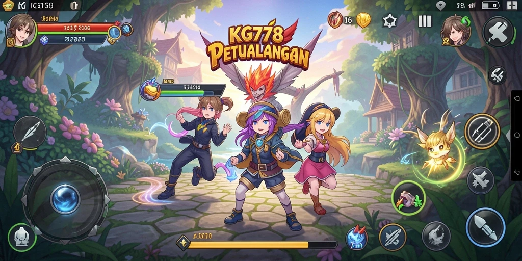 Tampilan gameplay seru di dunia anime yang menakjubkan.