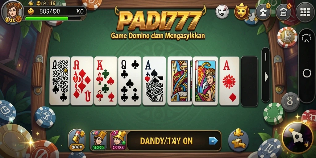 Screenshot PADI777 menampilkan aksi seru permainan Domino.