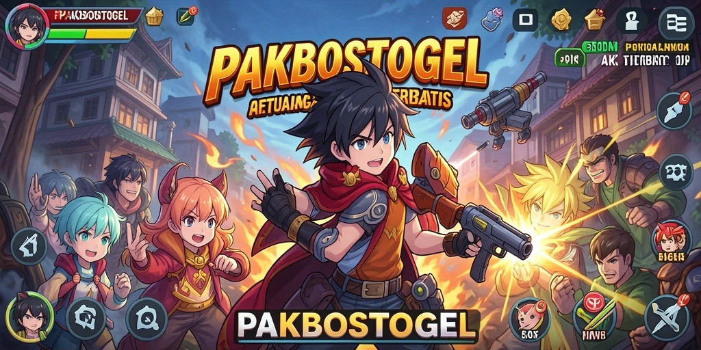 Tampilan gameplay PAKBOSTOGEL dengan karakter anime dalam aksi.