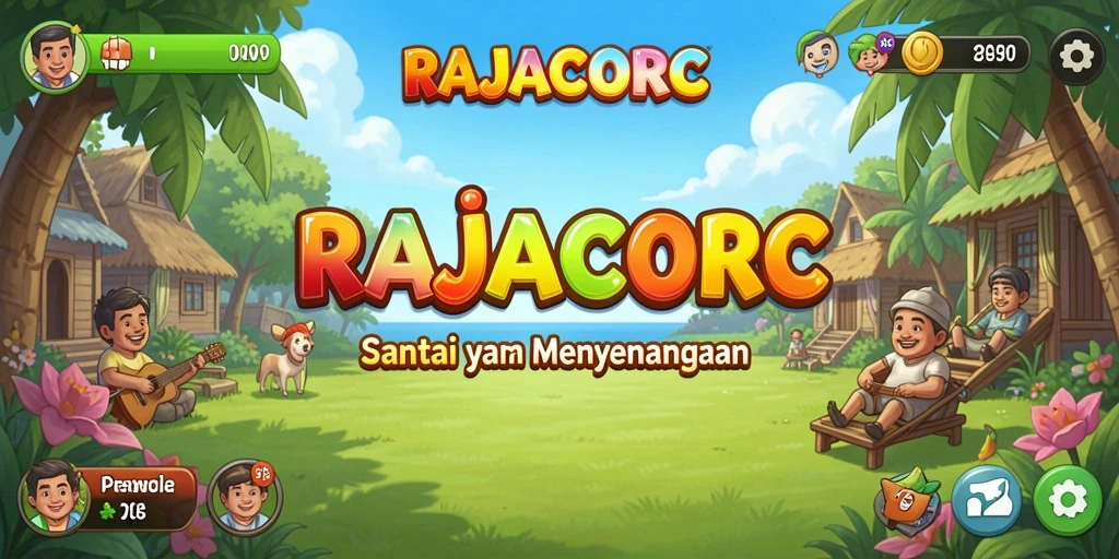 Tampilan gameplay RAJACORC yang penuh warna dan menarik.