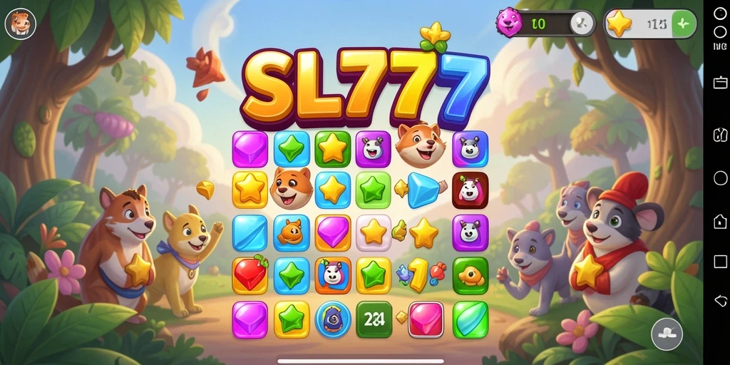 Tampilan gameplay <strong>SL777</strong> yang menakjubkan dalam aksi Match-3.