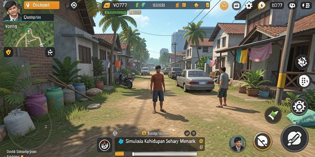 Screenshot utama VO777 menampilkan gameplay simulasi yang realistis dan interaktif.
